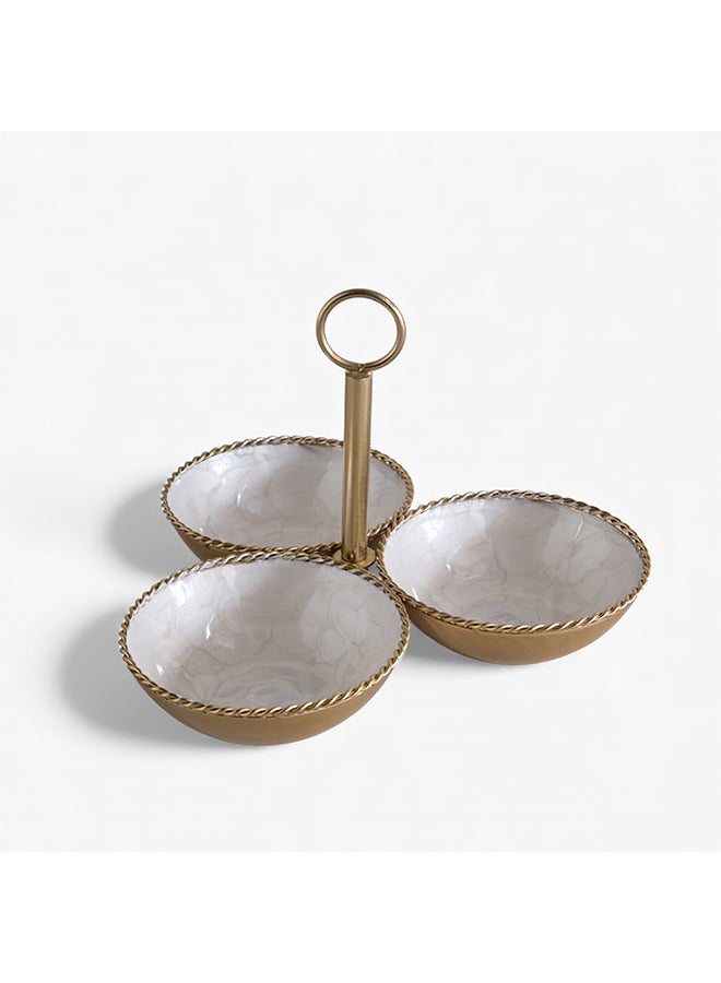 Home Box Lera Footed Candy Dish, Gold Finish, 3-Piece Set - Image 5